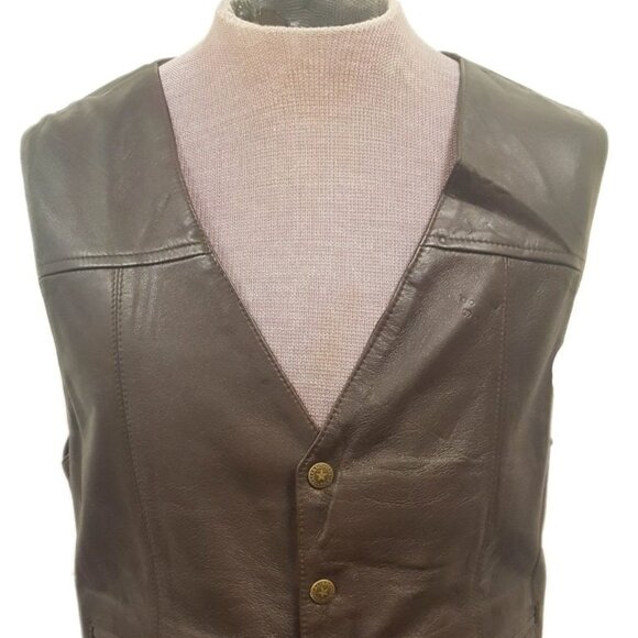 Men’s Country Western Country Soft Touch Leather Vest - Picture 4 of 12